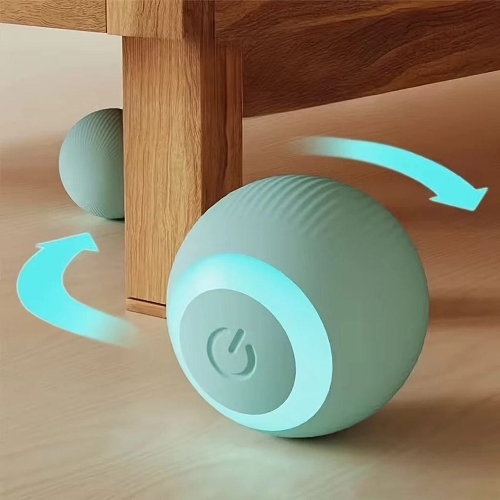 Juguete interactivo para gatos con bola rodante automática, recargable por USB, activado por movimiento, brilla en la oscuridad, bola de silicona segura para todas las mascotas