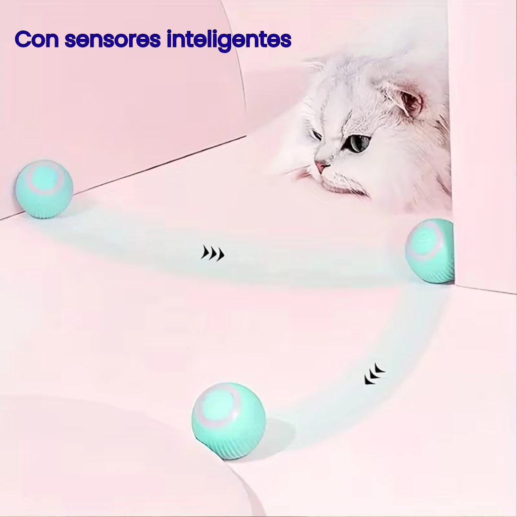 Juguete interactivo para gatos con bola rodante automática, recargable por USB, activado por movimiento, brilla en la oscuridad, bola de silicona segura para todas las mascotas