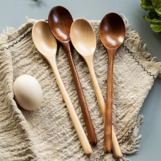 Juego de cucharas de madera, utensilios de cocina para sopa, té, café y miel