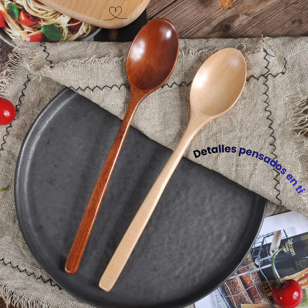 Juego de cucharas de madera, utensilios de cocina para sopa, té, café y miel