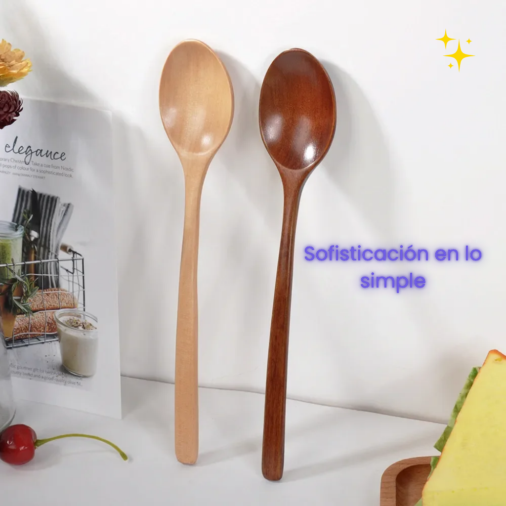 Juego de cucharas de madera, utensilios de cocina para sopa, té, café y miel