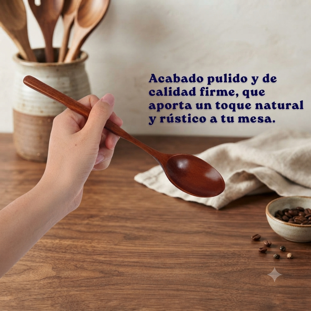 Juego de cucharas de madera, utensilios de cocina para sopa, té, café y miel