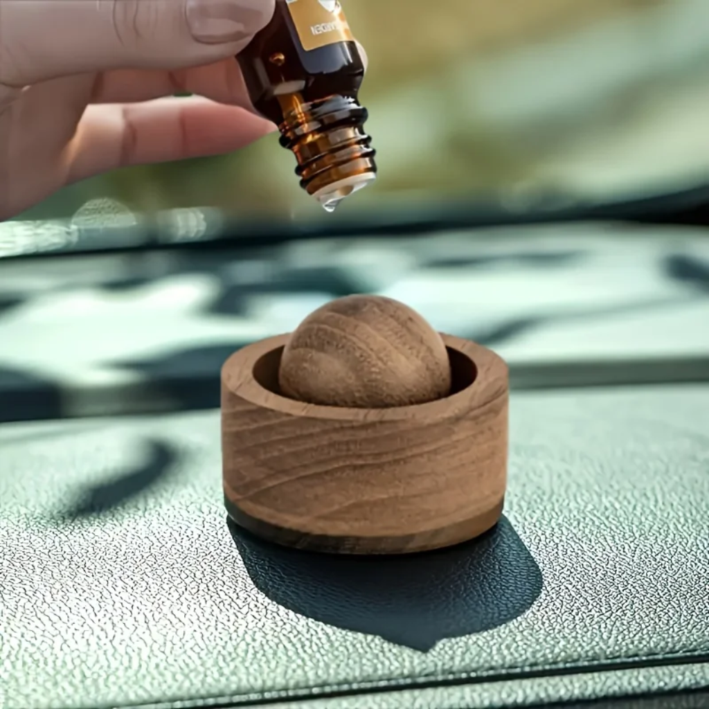 Difusor de aceites esenciales para coche y hogar - Mini difusor de fragancia natural de madera, lindo y adecuado para dormitorio, sala de estar, baño