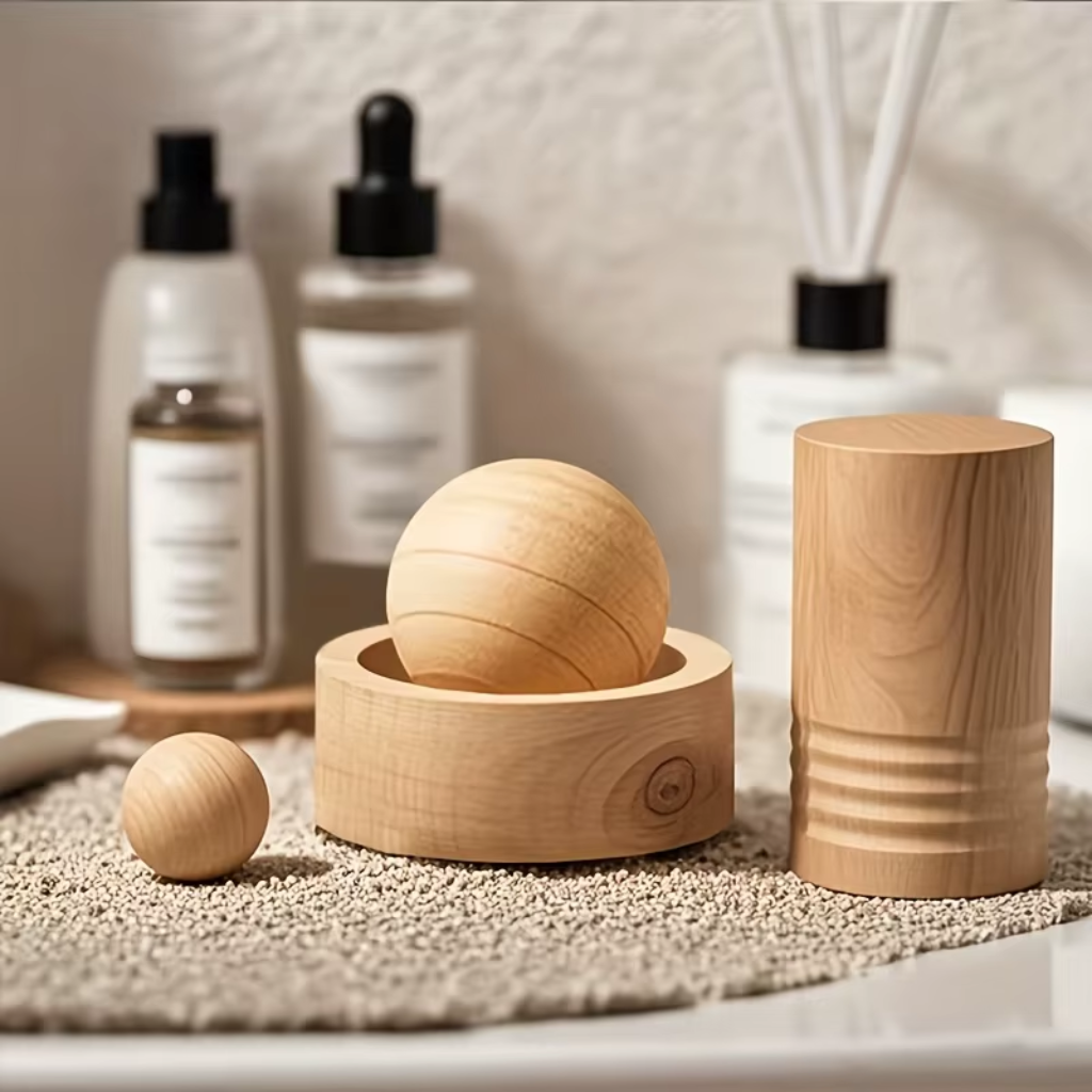 Difusor de aceites esenciales para coche y hogar - Mini difusor de fragancia natural de madera, lindo y adecuado para dormitorio, sala de estar, baño