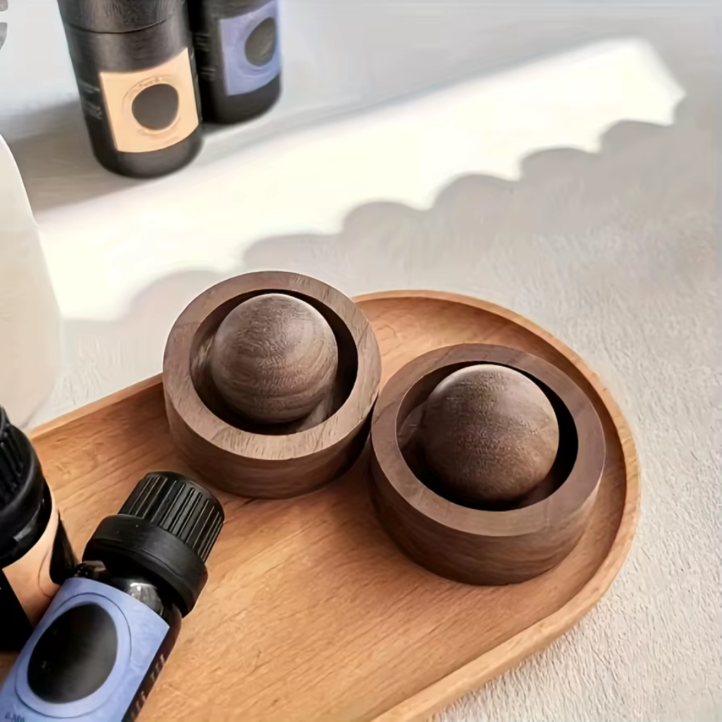 Difusor de aceites esenciales para coche y hogar - Mini difusor de fragancia natural de madera, lindo y adecuado para dormitorio, sala de estar, baño