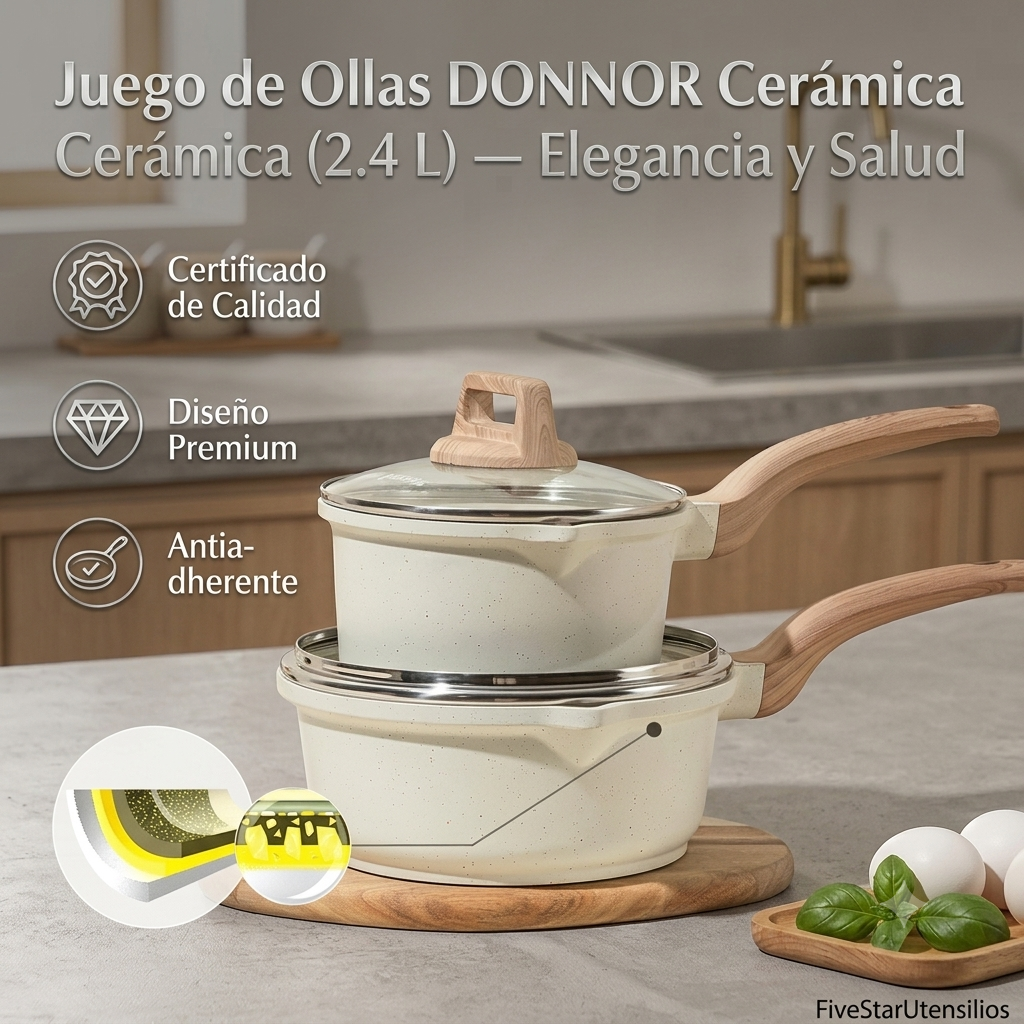 Cazo de Granito Antiadherente con Tapa y Pico Vertedor (2.4 L) — Apto para Todo Tipo de Cocinas