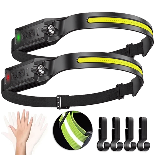 Linterna frontal LED recargable, luz de cabeza con 3 modos de iluminación, linterna con batería integrada para correr, camping al aire libre y lámpara de emergencia