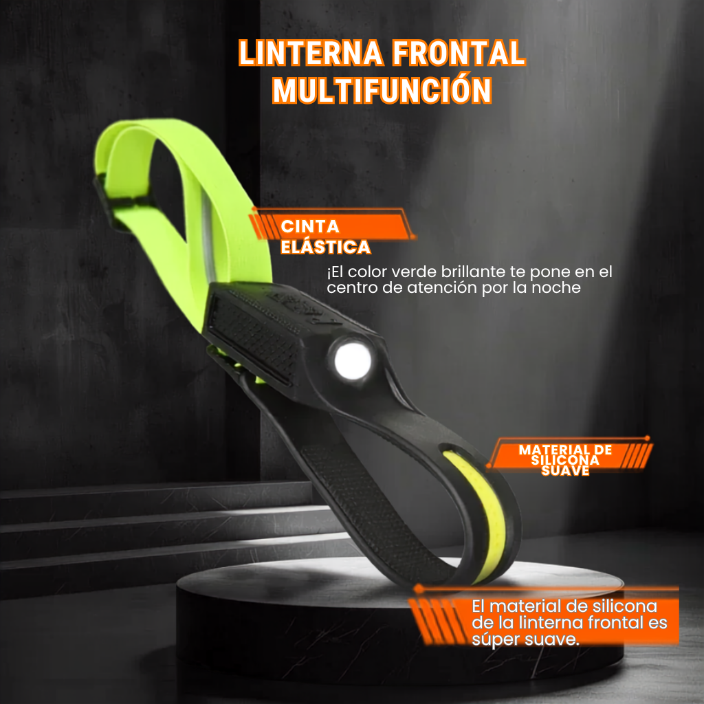 Linterna frontal LED recargable, luz de cabeza con 3 modos de iluminación, linterna con batería integrada para correr, camping al aire libre y lámpara de emergencia