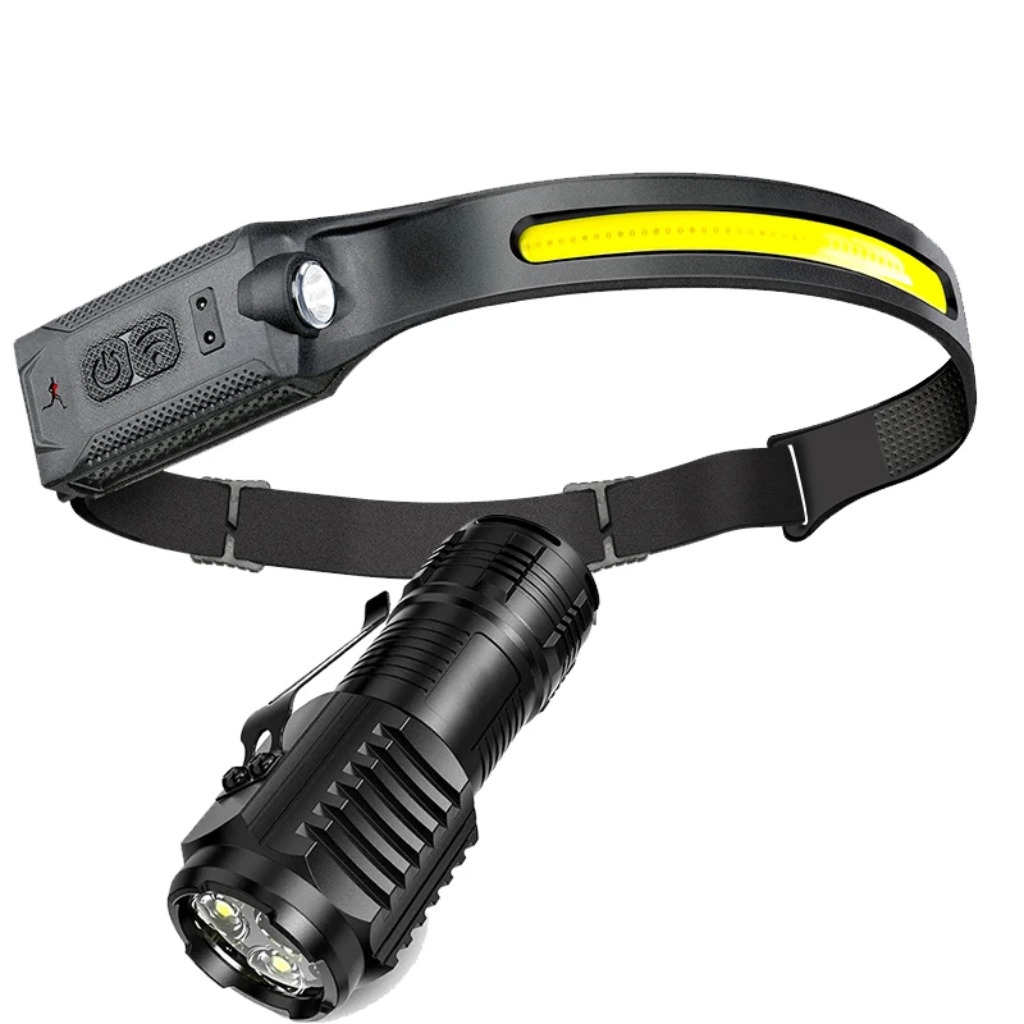 Linterna frontal LED recargable, luz de cabeza con 3 modos de iluminación, linterna con batería integrada para correr, camping al aire libre y lámpara de emergencia