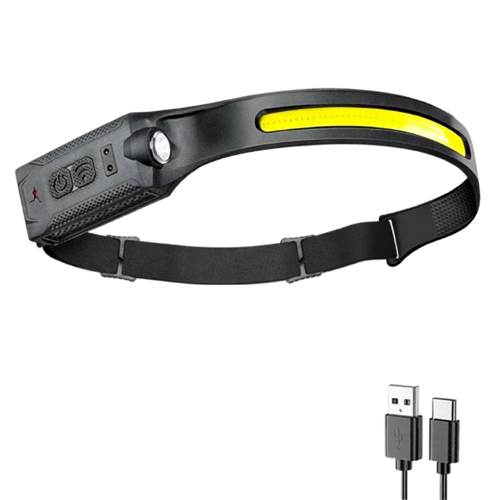 Linterna frontal LED recargable, luz de cabeza con 3 modos de iluminación, linterna con batería integrada para correr, camping al aire libre y lámpara de emergencia