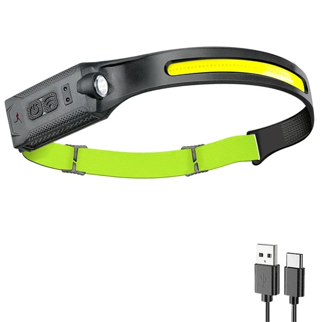 Linterna frontal LED recargable, luz de cabeza con 3 modos de iluminación, linterna con batería integrada para correr, camping al aire libre y lámpara de emergencia