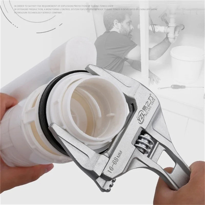Llave ajustable de baño mini, ajustable, de sujeción fuerte, apertura grande, multifuncional, de aluminio, herramienta de reparación para baño
