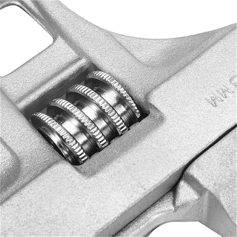 Llave ajustable de baño mini, ajustable, de sujeción fuerte, apertura grande, multifuncional, de aluminio, herramienta de reparación para baño